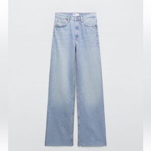 Zara TRF High Rise Wide Leg Jeans